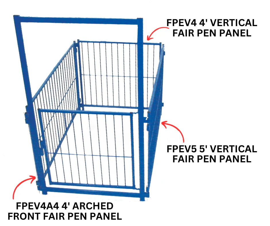 Sydell Vertical Fair Show Pen Panels | FPEV | Width 4' To 10' | For Multi-Species Livestock Pens