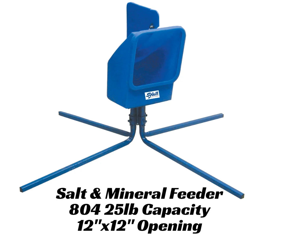 Sydell Salt & Mineral Feeder | #0804 | 12" Access Opening | Capacity 25 lb | 4-Leg Base | For Sheep & Goat Livestock