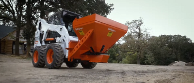 HitchDoc Sandpiper Hydraulic Spreader | Model HSP18 | Lime, Salt, Seed & Fertilizer Spreader | Width 30” inches | Hydraulic Flow 10-20 GPM | For Skid Steers