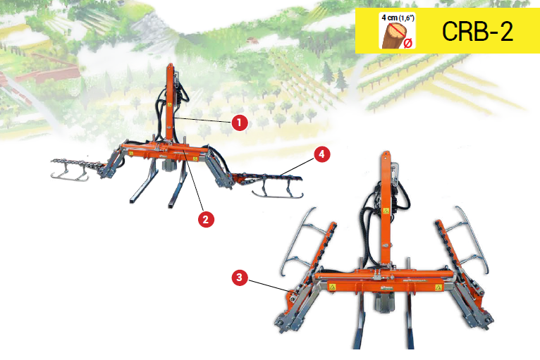 Rinieri Double Orchard Pruner CRB-X2 3-4 Discs for Skirting | 16" Disc Diameter for Tractor