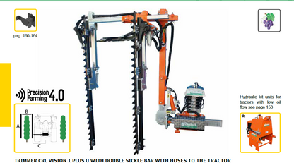 Rinieri Trimmer CRL Vision 1 Plus U with “SCH” Heavy Duty Cutting Bar | 59"-71" Cutting Width for Tractor