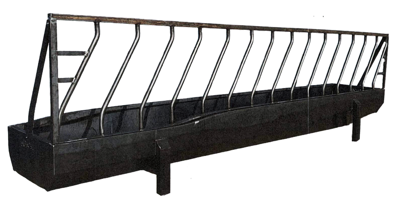 Apache Feed Bunk with Folding Feed Panel | Model 20' | 40" W | For Cattle Operations & Ranch Facilities