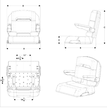 TACO Marine Capri Deluxe Helm Chair | Size 23", 25" & 28" | With & Without Armrests