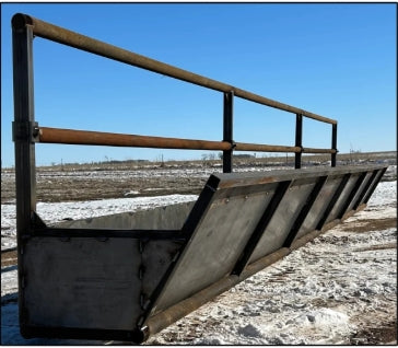 Palco Fenceline Bottomless Feedbunks | Size 30' | Heavy-Duty | Adjustable Neck Rail | Cattle & Calf