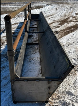Palco Fenceline Bottomless Feedbunks | Size 30' | Heavy-Duty | Adjustable Neck Rail | Cattle & Calf