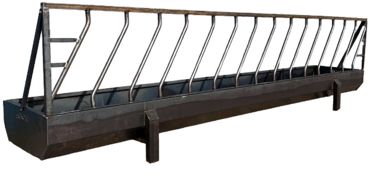 Apache Feed Bunk with Folding Feed Panel | Model 20' | 40" W | For Cattle Operations & Ranch Facilities