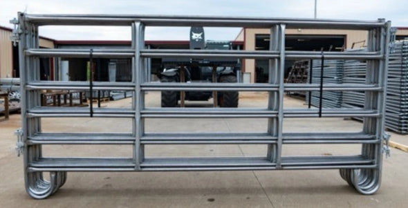 Global Equipment Portable Round Pipe Panel | 6 Bar | 10' | 114" | 16 Gauge Galvalume