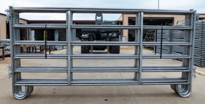 Global Equipment Portable Round Pipe Panel | 6 Bar | 10' | 114" | 16 Gauge Galvalume