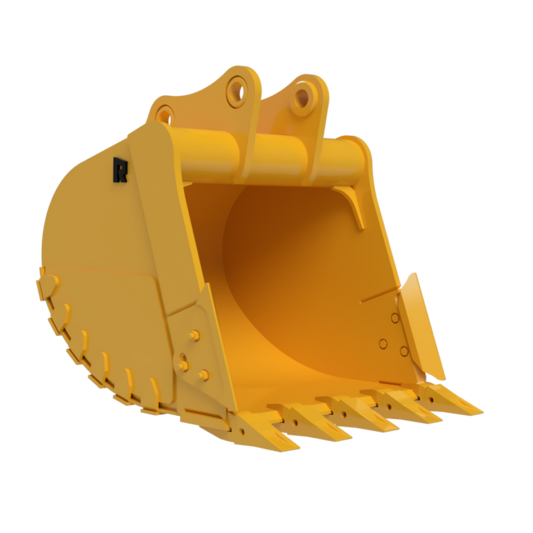 Rockland Severe Service Bucket | Machine Weight 15,000 - 110,000 lbs | Bucket Width 18" - 78" inches | Capacities 0.30 - 4.65 Cu. Yd. | For Excavators