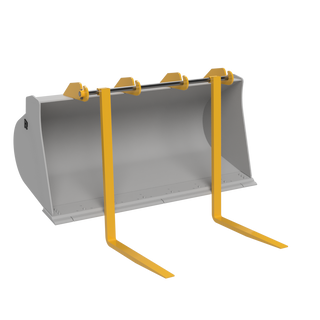 Rockland Shaft Mounted Bucket Fork | Tine Sizes 1.5 x 34 to 2.5 x 72 Inches | Capacities up to 54,000 lbs | For Loaders & Skid Steer