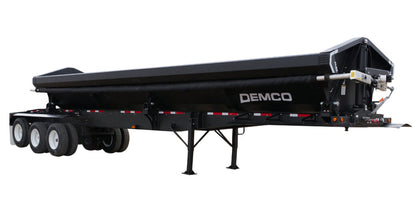 Demco | Triple Axle Side Dump Trailer | Model Length 34' | Capacity 22.7 Cubic Yards | Weight 17,000 lbs | Horsepower 350–400 HP | For Tractor