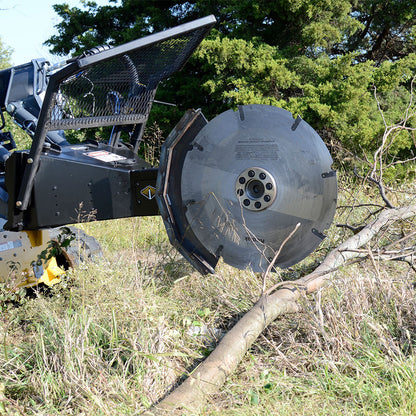 Sidney Power Tilt Tree Saw | Model TJ12UN-TRK | Blade Width 36" | 20-40 GPM | 20-40 HP | For Skid Steers, ATVs, UTVs & Tractors