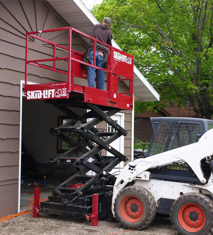 Skid‑Lift Hydraulic Scissor Lift Attachments | Model 1908E HD | Working Height 25′ | 15-20 GPM | For Skid Steers