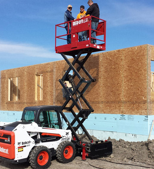 Skid‑Lift Hydraulic Scissor Lift Attachments | Model 1505S, 1805S, 2306S & 1908E HD | Working Height 21' - 29' | 10-20 GPM | For Skid Steers
