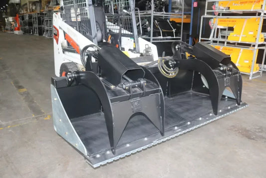Landy Attachments Grapple Bucket | Widths 78" & 85" | 25-40 HP | 16 GPM | For Skid Steers, Tractors, ATVs & UTVs