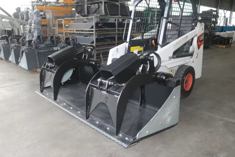 Landy Attachments Grapple Bucket | Widths 78" & 85" | 25-40 HP | 16 GPM | For Skid Steers, Tractors, ATVs & UTVs