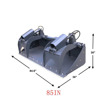 Landy Attachments Grapple Bucket | Widths 78" & 85" | 25-40 HP | 16 GPM | For Skid Steers, Tractors, ATVs & UTVs