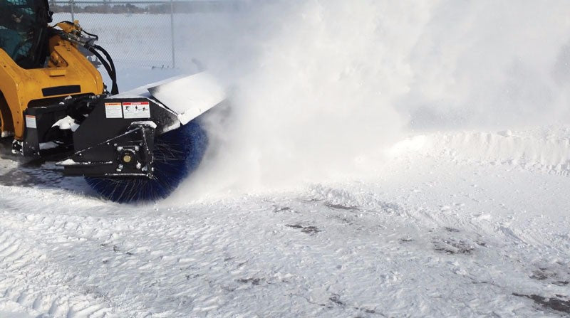 Virnig Angle Broom | Models VAB60, VAB72, VAB84 & VAB96 | Widths 60" To 96" | Hydraulic Flow 15 To 25 GPM | For Skid Steer