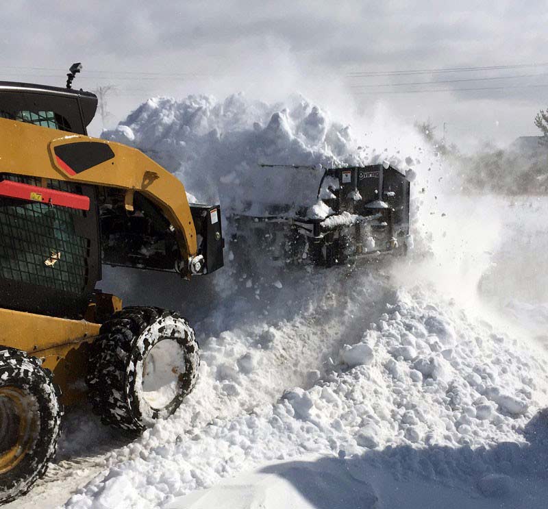 Virnig V60 Hydraulic Snow Blade/Pusher | Models HSBP120, HSBP132, HSBP144 & HSBP156 | Widths 124.5" To 160.5" | Hydraulic Flow 15 To 25 GPM | For Skid Steer