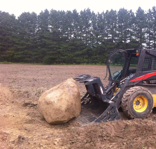 Virnig V50 Skeleton Rock Grapple | Models SRGV60, SRGV66, SRGV72, SRGV78 & SRGV84 | Widths 61" To 87.5" | Hydraulic Flow 15 To 25 GPM | For Skid Steers