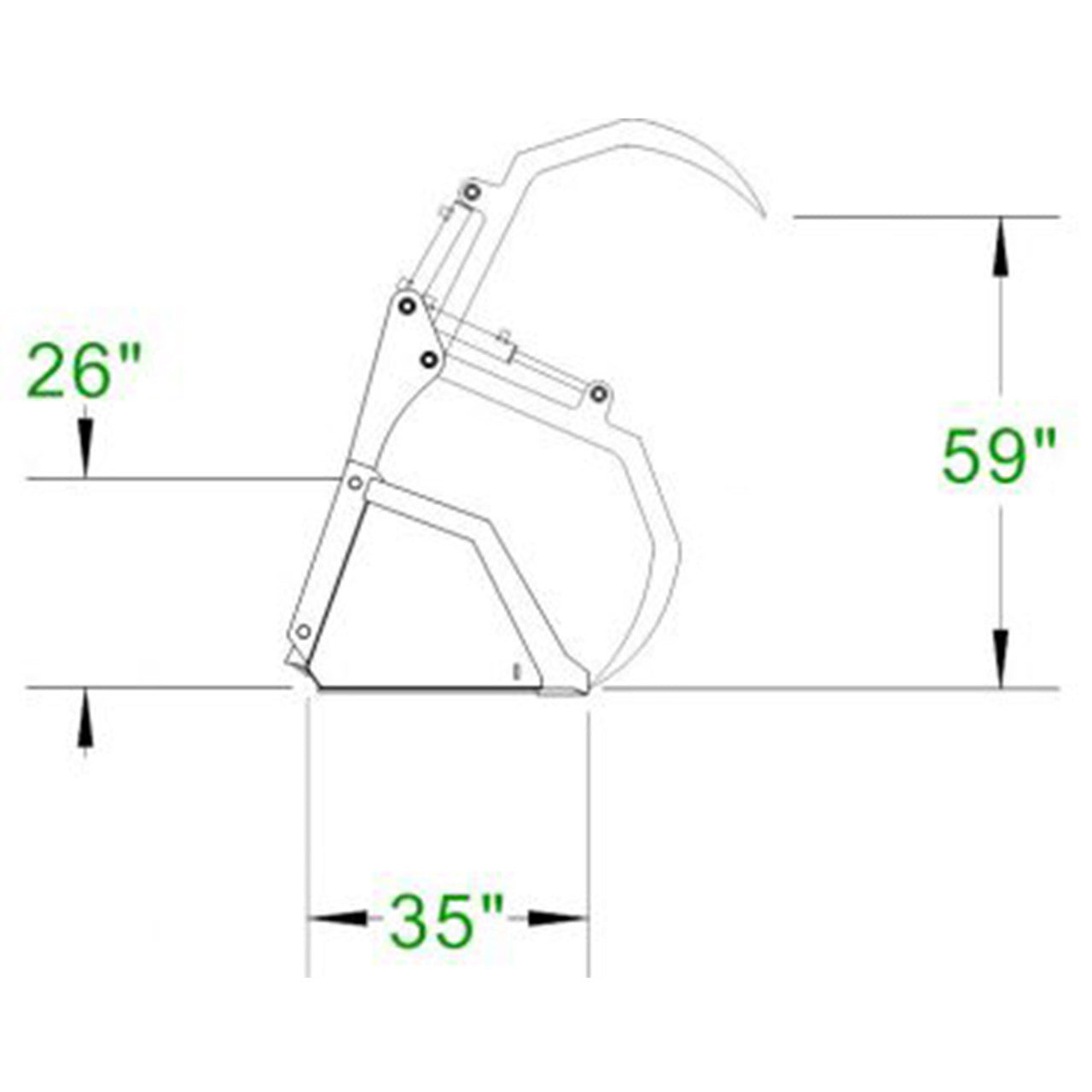 CID 72"-84" and 96" Hay Bale Grapple Bucket Attachment For Skid Steer