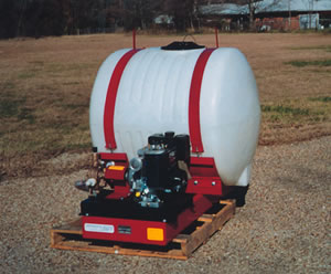 AG-MEIER INDUSTRIES 55 GAL. & 110 GAL. SKID MOUNT SPRAYER WITH ROLLER PUMP, HOSE & GUN FOR TRACTOR