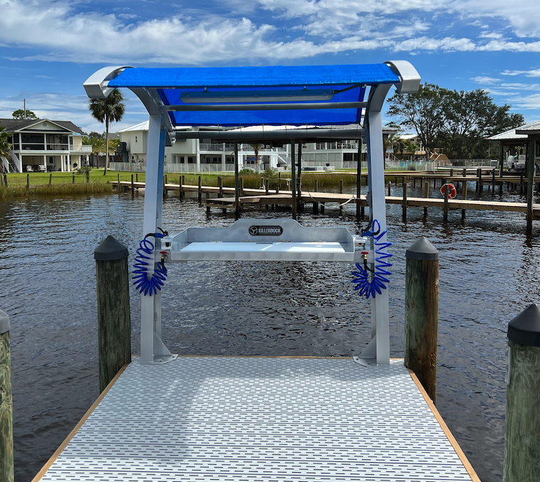 Killer Dock Fish Cleaning Station | Model Slam 4 1/2 | Width 54" | Heavy-Duty Marine Aluminum & HDPE | For Dock, Seawall, Deck & Patio