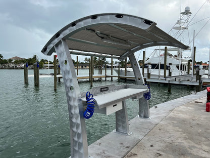 Killer Dock Premium Fish Cleaning Station | Model Slam 7 ½ | Width 90" | Marine-Grade Aluminum & HDPE | For Dock, Seawall & Patio