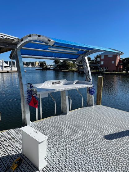 Killer Dock Premium Fish Cleaning Station | Model Slam 7 ½ | Width 90" | Marine-Grade Aluminum & HDPE | For Dock, Seawall & Patio
