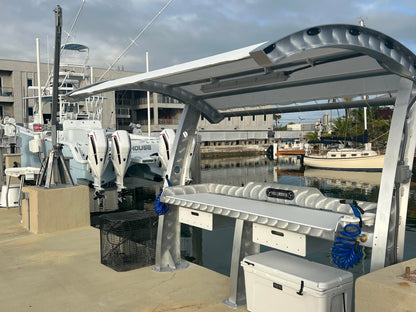 Killer Dock Premium Fish Cleaning Station | Model Slam 7 ½ | Width 90" | Marine-Grade Aluminum & HDPE | For Dock, Seawall & Patio