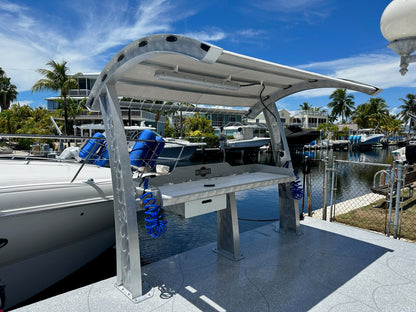 Killer Dock Premium Fish Cleaning Station | Model Slam 7 ½ | Width 90" | Marine-Grade Aluminum & HDPE | For Dock, Seawall & Patio