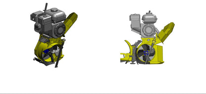 Rammy Thrower Plow ATV (Plow + Snow Thrower Combo) | Working Width 46" | Snow Throwing Distance 49' | Tank Volume 3.0L | Horsepower 9.5 HP | For ATVs