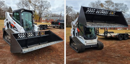 Virnig V50 Snow / Light Material Bucket | Models MSHV72, MSHV78, MSHV84, MSHV96 & MSHV101 | Widths 72" To 101" | Hydraulic Flow 15 To 25 GPM | For Skid Steer