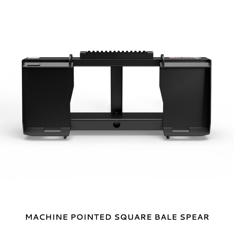 Virnig Hay Handling Machine Pointed Bale Spears | Models BSV48, BFV48, CBV48, SSV48 & BASS66 | Widths 45.5" To 66.5" | Hydraulic Flow 15 To 25 GPM | For Skid Steer