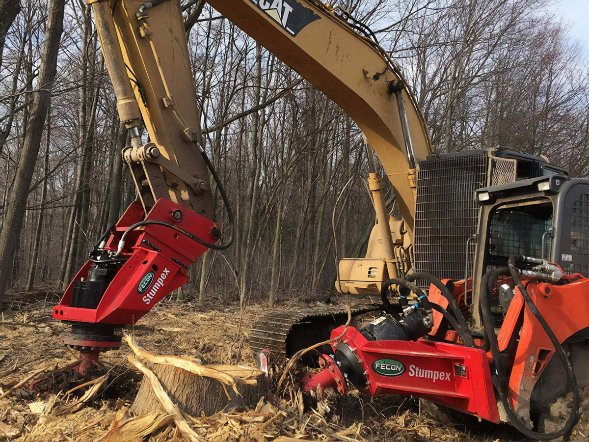 Fecon STUMPEX® 2-Speed Stump Grinder | Model SHX33SX & SHX34EXC | Width 32" | 20–65 GPM | 12–20 Ton | For Skid Steer, Excavator & Compact Loader
