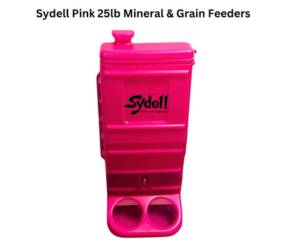 Sydell Pink Poly Mineral & Grain Feeder | #1012 | Capacity 25 lb | For Sheep, Goats & Small Livestock