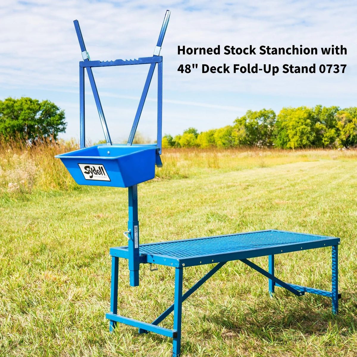 Sydell Horned Stock Stanchion | #0737 / #0737-36 | Deck Size 36" & 48" | For Sheep & Goat Milking Stand