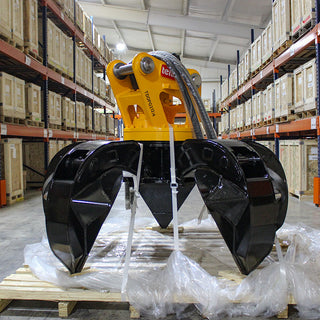 Teran Hydraulic Orange Peel Grapple (Rotary) Waste Grapple | Model TDOPG-320 | 360 Degree Hydraulic Rotation | Compatibility 17-24 Tons | For Excavators