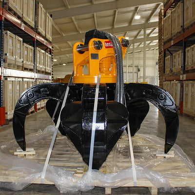 Teran Hydraulic Orange Peel Grapple (Rotary) Waste Grapple | Model TDOPG JD-350 | 360 Degree Hydraulic Rotation | Compatibility 25-35 Tons | For Excavators