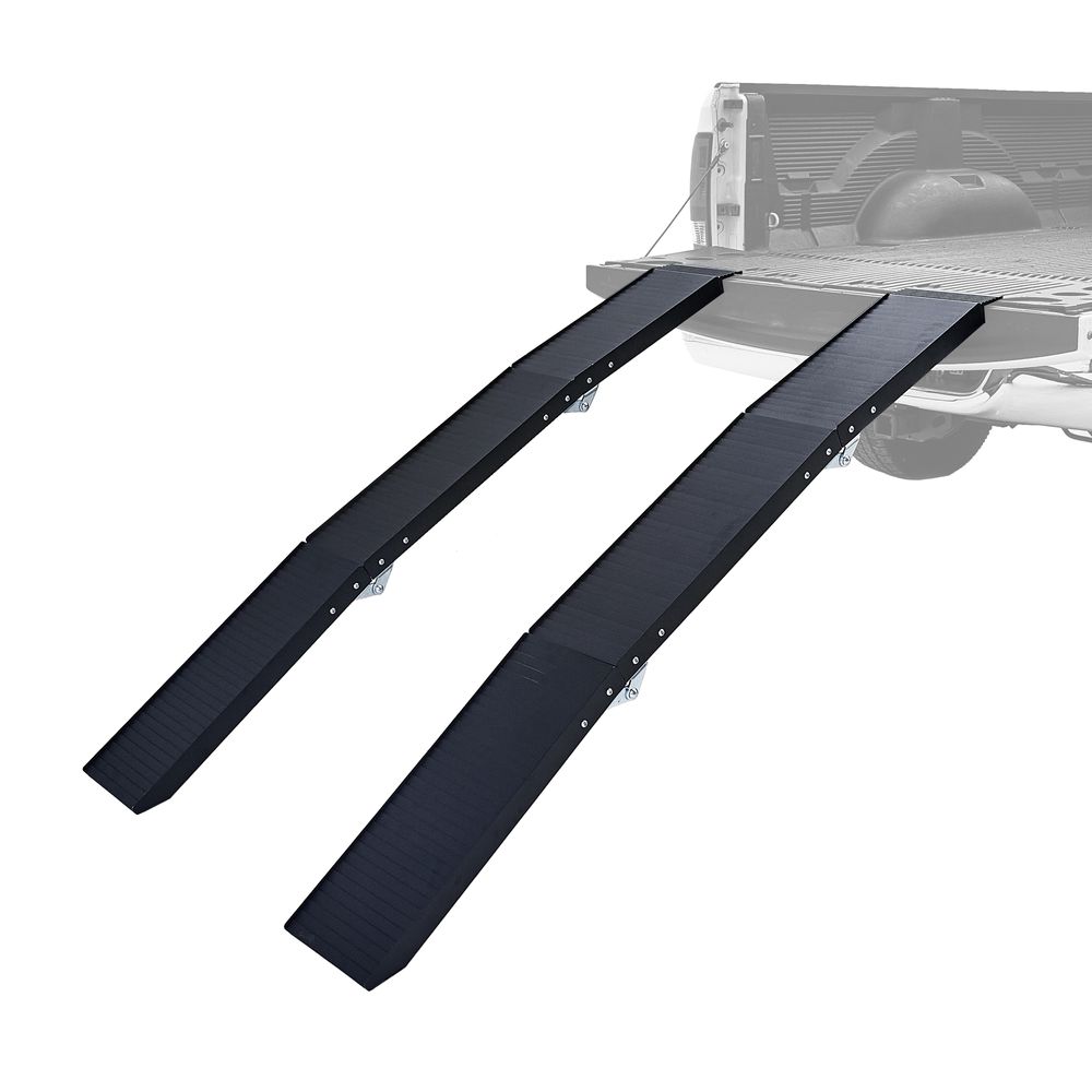 Black Widow Folding Dual Runner ATV Ramps | Model A-8412-1200-2 | Size 6'7" L x 9.875" W | Capacity 1,500 lb. | Horsepower 4 To 90+ HP | For ATV & UTV Loading