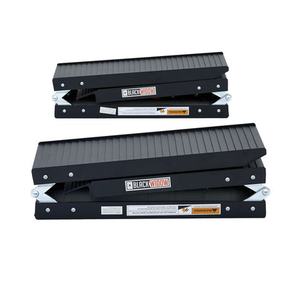 Black Widow Folding Dual Runner ATV Ramps | Model A-8412-1200-2 | Size 6'7" L x 9.875" W | Capacity 1,500 lb. | Horsepower 4 To 90+ HP | For ATV & UTV Loading