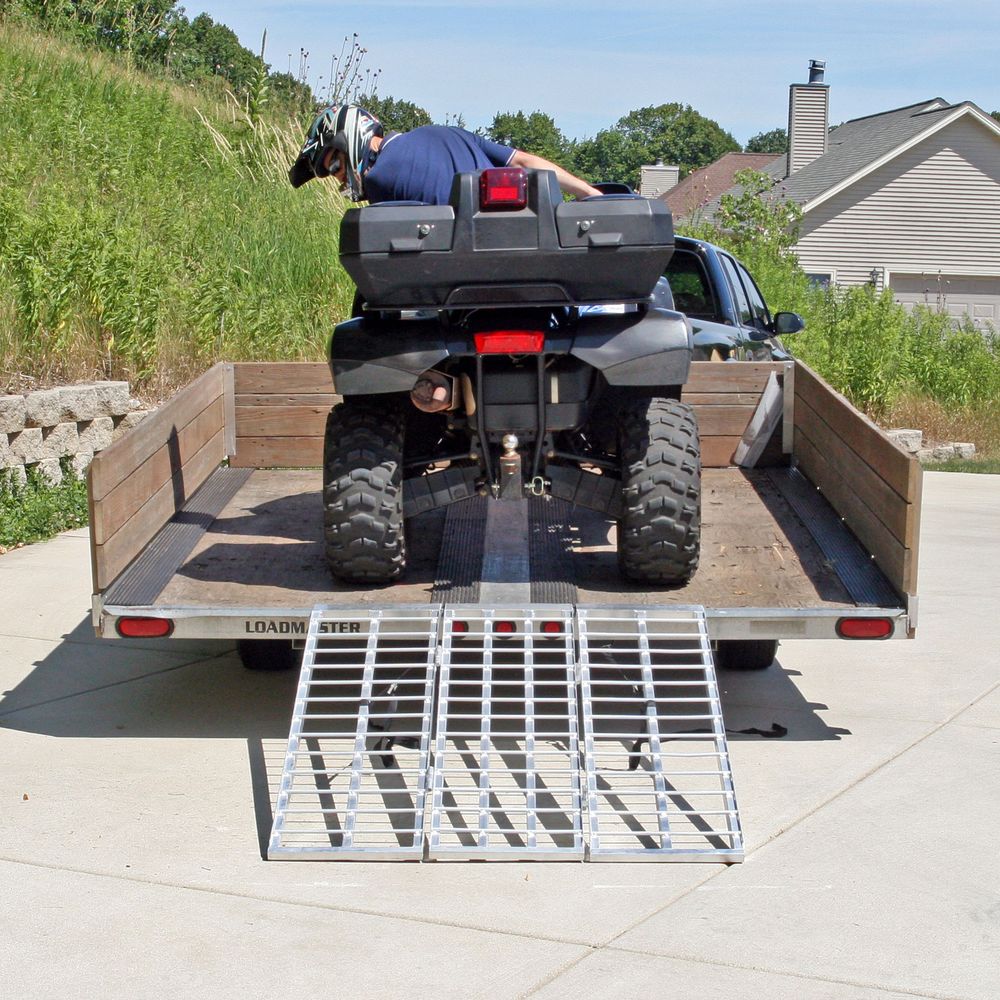 Black Widow Folding ATV Trailer Ramp | Model TF-6050-1500A-ATV | Size 5' L x 49" W | 1,500 lb Capacity | Horsepower 4 To 90+ HP | For ATV & Garden Tractor Loading
