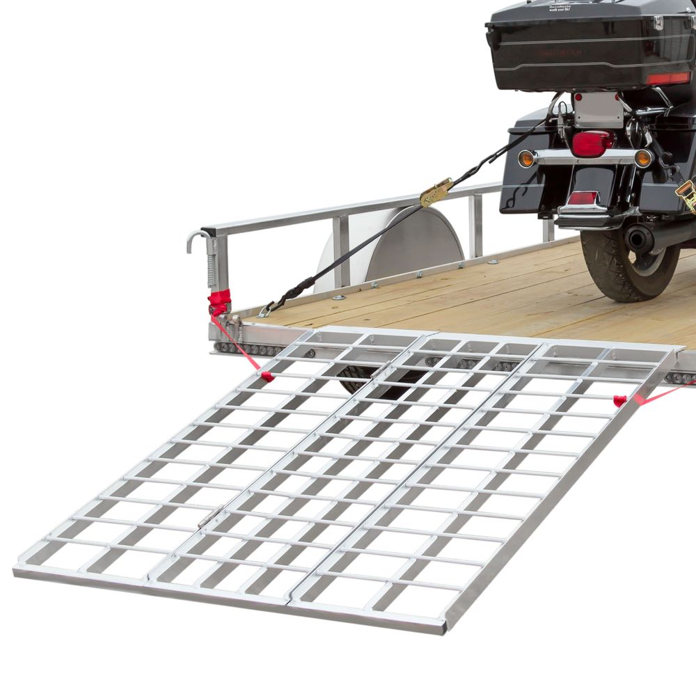 Black Widow Folding Motorcycle Trailer Ramp | Model TF-6050-1500A | Size 49-1/8" Wide | Capacity 1,500 lb | Horsepower 4 To 90+ HP | For Trailers & Truck Beds