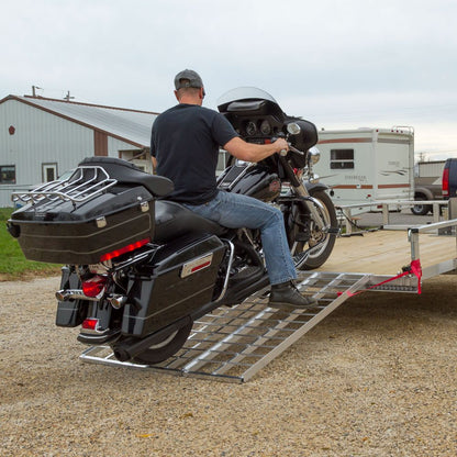 Black Widow Folding Motorcycle Trailer Ramp | Model TF-6050-1500A | Size 49-1/8" Wide | Capacity 1,500 lb | Horsepower 4 To 90+ HP | For Trailers & Truck Beds