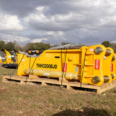 Teran THH3200BJD Hydraulic Breaker - JD/EX350 Linkage Box Type 100MM Pins, Excavator Attach