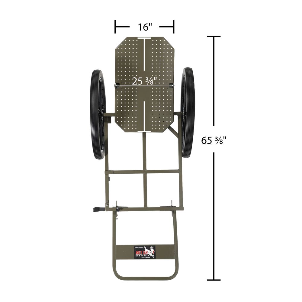 KShot Throne Multipurpose Game Cart & Hunting Chair | Model CL-THRONE | Length 65" | Capacity 500 lb | For Hunting, Outdoor Hauling & Field Use