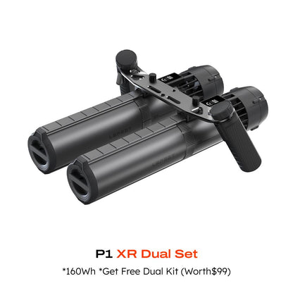 Lefeet Underwater Scooter | Model P1 & P1 XR Dual Unit | Width 12.40–15.79" | 18–26 kgf Thrust | For Scuba & SUP