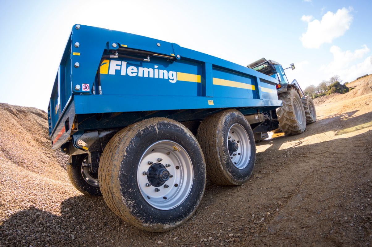 Fleming 8' Fleming TR10HD Dump Trailer | Width 96" | Capacity 10 Ton | 25-60 GPM | 40-60 HP | For Skid Steer, Tractor & Loaders