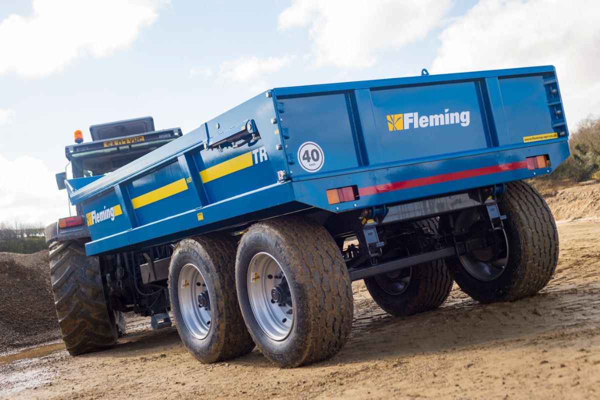 Fleming 8' Fleming TR10HD Dump Trailer | Width 96" | Capacity 10 Ton | 25-60 GPM | 40-60 HP | For Skid Steer, Tractor & Loaders