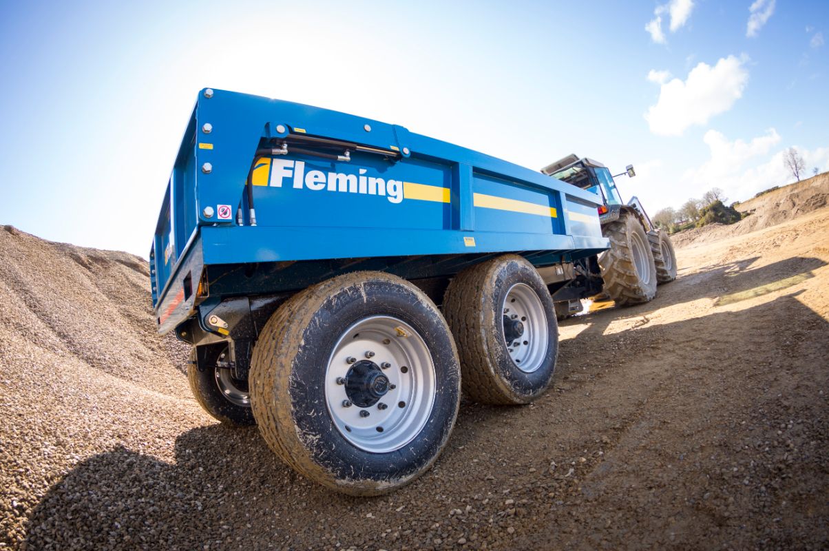 Fleming 8' Fleming TR10HD Dump Trailer | Width 96" | Capacity 10 Ton | 25-60 GPM | 40-60 HP | For Skid Steer, Tractor & Loaders